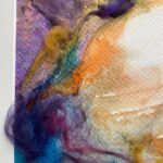 wooly abstract painting with wool